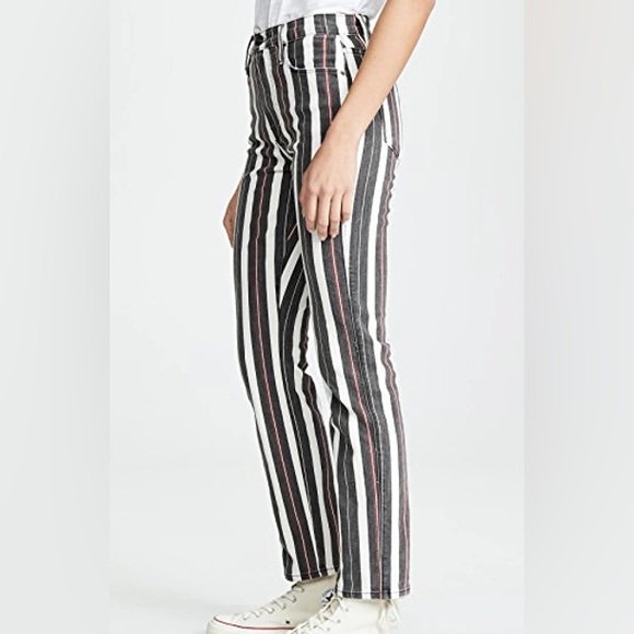 Frame Denim Le Sylvie Band Stripe Straight Leg Jeans - Picture 3 of 5